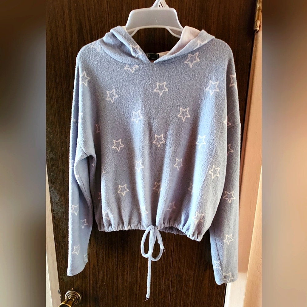 Fleece Star Print Cropped Sweater